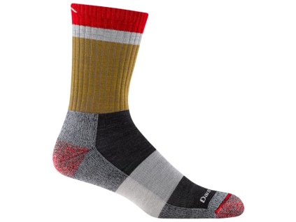 DARN TOUGH Unisex trekingové ponožky HIKE/TREK LIGHTWEIGHT MERINO CUSHION MICRO CREW ash - červené/sivé
