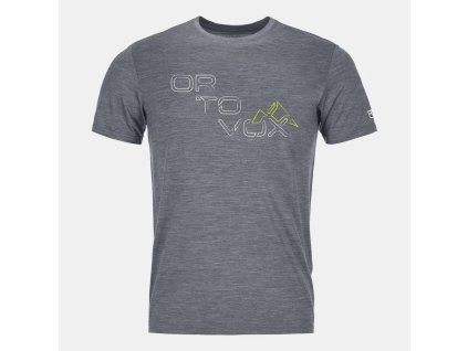 ORTOVOX Pánske tričko 185 MERINO TANGRAM LOGO sivá zmes - sivá