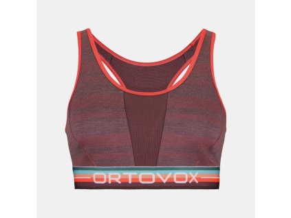 ORTOVOX Podprsenka 185 ROCK'N'WOOL SPORT TOP mountain rose - bordová