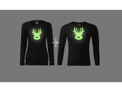 Dámske a pánske tričko s potlačou Shining Reindeer