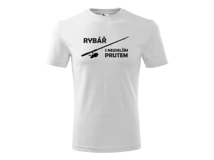 Rybár s najväčším prútom Pánske tričko s potlačou