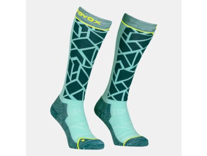 ORTOVOX Dámske dlhé ponožky SKI TOUR COMPRESSION dark pacific - modré