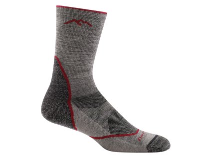 DARN TOUGH Pánske trekingové ponožky HIKE/TREK LIGHT HIKER LIGHTWEIGHT MERINO CUSHION MICRO CREW taupe - sivo-hnedé