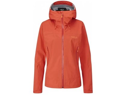 RAB Dámska bunda DOWNPOUR PLUS 2.0 JACKET WMNS Red Grapefruit - červená
