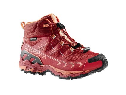 LA SPORTIVA Detská treková obuv ULTRA RAPTOR II MID JR GTX velvet/flamingo - červená