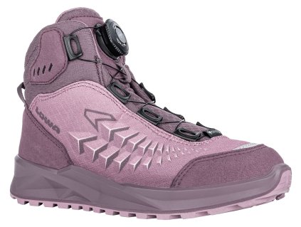 LOWA Detské trekové topánky FERROX GTX MID JR brown rose/old rose - ružové