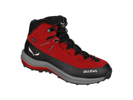 SALEWA Detská treková obuv MTN TRAINER 2 MID PTX M flame/flame - červená