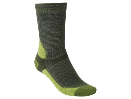 BRIDGEDALE Pánske MTB SUMMER T2 CS BOOT tmavo zelené/limetkové ponožky - zelené