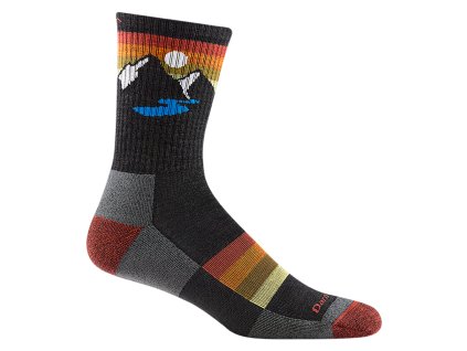DARN TOUGH Pánske trekové ponožky HIKE/TREK SUNSET RIDGE LIGHTWEIGHT MERINO CUSHION MICRO CREW charcoal - sivé