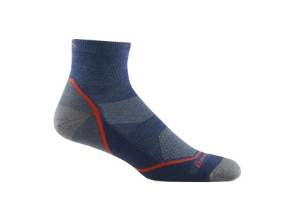 DARN TOUGH Pánske trekingové ponožky HIKE/TREK LIGHT HIKER 1/4 LIGHTWEIGHT WITH CUSHION denim - modré