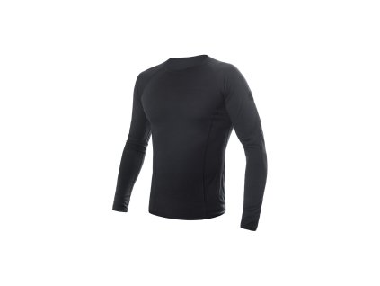 SENSOR Pánske tričko MERINO AIR s dlhým rukávom - čierne (Veľkosť L)