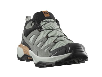 SALOMON Pánske trekové topánky X ULTRA 360 LEATHER GTX wrought iron/sedona sage/sierra - grey-green (Veľkosť EU - komplet 42)