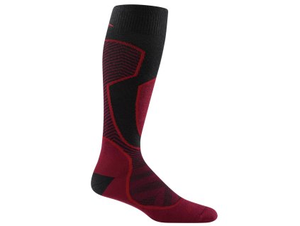 DARN TOUGH Pánske lyžiarske ponožky OUTER LIMITS LIGHTWEIGHT MERINO CUSHION OVER THE CALF burgundy - burgundy (Veľkosť L)