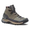 SALEWA Dámska treková obuv PUEZ LEATHER MID PTX W bungee cord/onyx - hnedá (Veľkosť EU - komplet 36,5)