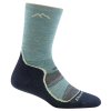 DARN TOUGH Dámske trekingové ponožky HIKE/TREK LIGHT HIKER LIGHTWEIGHT MERINO CUSHION MICRO CREW aqua - modré (Veľkosť L)