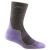 DARN TOUGH Dámske trekingové ponožky HIKE/TREK LIGHT HIKER LIGHTWEIGHT MERINO CUSHION MICRO CREW bridlicové/taupe - sivé/fialové (Veľkosť M)