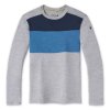 SMARTWOOL Pánske tričko M MERINO 250 BASELAYER COLORBLOCK CREW BXD heather neptun/blue heather - sivé
