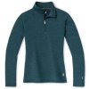 SMARTWOOL Dámske tričko W MERINO 250 BASELAYER 44287 ZIP BOXED twilight blue heather - modré