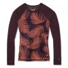 SMARTWOOL Dámske tričko W MERINO 250 BASELAYER PATTERN CREW BXD sunset coral palm - ružové