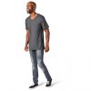 SMARTWOOL Pánske tričko M EVERYDAY EXPLORATION MERINO V-NECK TEE medium gray heather - sivé