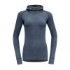 DEVOLD Dámske obojstranné merino tričko KVITEGGA WOMAN HOODIE ink - modré
