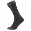 SEALSKINZ Nepremokavé ponožky WATERPROOF WARM WEATHER MID LENGHT SOCK black/grey - čierne/sivé
