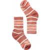 SMARTWOOL Detské ponožky KIDS´ HIKE LIGHT CUSHION STRIPED CREW HEIGHT - dusty cedar - ružovo-červené