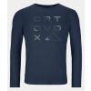 ORTOVOX Pánske tričko 185 MERINO BRAND OUTLINE LONG SLEEVE deep ocean - modré (Veľkosť XL)