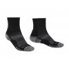 BRIDGEDALE Pánske trekingové ponožky HIKE LIGHTWEIGHT MERINO PERFORMANCE 3/4 CREW black/silver - čierna/sivá