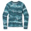 SMARTWOOL Dámske tričko CLASSIC THERMAL MERINO BASE LAYER CREW BOXED twilight blue mountain scape - modré