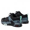 SALOMON Dámske turistické topánky X ULTRA 4 GTX W black/stormy weather/opal blue- black and blue