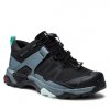 SALOMON Dámske turistické topánky X ULTRA 4 GTX W black/stormy weather/opal blue- black and blue