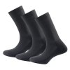 DEVOLD Funkčné vysoké ponožky DAILY LIGHT 3 PACK - čierne