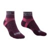 BRIDGEDALE Dámske ponožky TRAIL RUN ULTRALIGHT T2 MERINO SPORT 3/4 CREW odtieň charcoal/purple - fialové (Veľkosť 38-40)