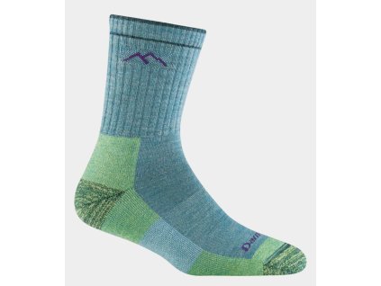 DARN TOUGH Damen Trekkingsocken HIKER MIDWEIGHT MERINO CUSHION MICRO CREW aqua heather - teal (Größe L)