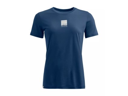 ORTOVOX Damen T-shirt 120 COOL TEC ABSTRACT TS Tiefsee - blau