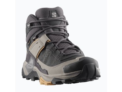 SALOMON Women's Hiking Boots X ULTRA 5 MID GTX nine iron/gull/soft clay - grau/lila