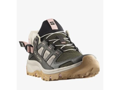 SALOMON Damen-Trekking-Sandalen TECH AMPHIBIAN 5 W Torf/Regentag/Hyma Pink - grau-grün
