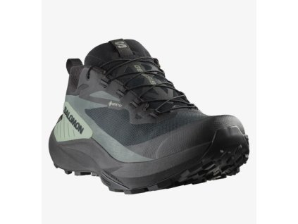 SALOMON Men's GENESIS GTX Laufschuhe schwarz/agave grün/urban chic - schwarz