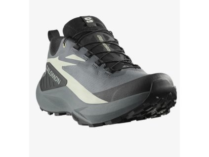 SALOMON Women's GENESIS GTX W turbulence/schwarz/grün milieu Laufschuhe - grau