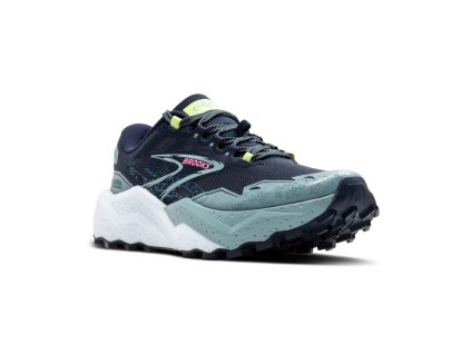 BROOKS Women's CALDERA 7 peacoat/citadel/sunny lime Laufschuhe - blau (Größe EU - komplett 38,5)