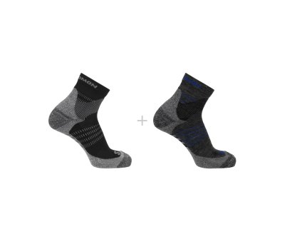 SALOMON Sportsocke X ULTRA ACCESS QUARTER 2-PACK anthrazit/schwarz - schwarz (Größe L)