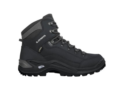 LOWA Herren-Trekkingstiefel RENEGADE EVO GTX MID WIDE tiefschwarz - schwarz (Größe EU - komplett 40)
