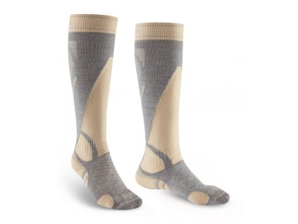 BRIDGEDALE Damenskisocken SKI LIGHTWEIGHT MERINO PERFORMANCE OVER CALF grau/natur - grau (Größe 35-37)