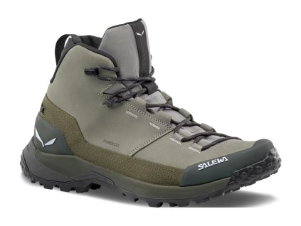 SALEWA Herren-Trekking-Stiefel PUEZ LEATHER MID PTX M shadow/dark olive - grün (Größe EU - komplett 40)