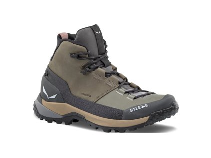 SALEWA Damen-Trekkingschuhe PUEZ LEATHER MID PTX W bungee cord/onyx - braun (Größe EU - komplett 36,5)