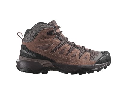 SALOMON Damen-Trekking-Stiefel X ULTRA 360 LEATHER MID GTX W peppercorn/cognac/hot coral - (Größe EU - komplett 36)