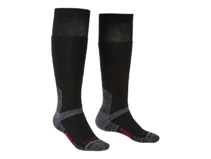 BRIDGEDALE Winter Trekking Socken EXPLORER HEAVYWEIGHT MERINO PERFORMANCE KNEE schwarz (Größe 36-39)