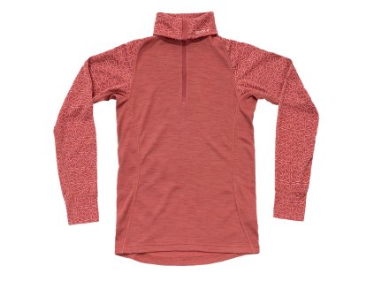 DEVOLD DUO ACTIVE MERINO 205 WOMAN ZIP NECK marsala - rot (Größe L)
