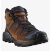 SALOMON Herren-Trekkingstiefel X ULTRA 360 LEATHER MID GTX blue nights/caramel cafe/grisaille - braun